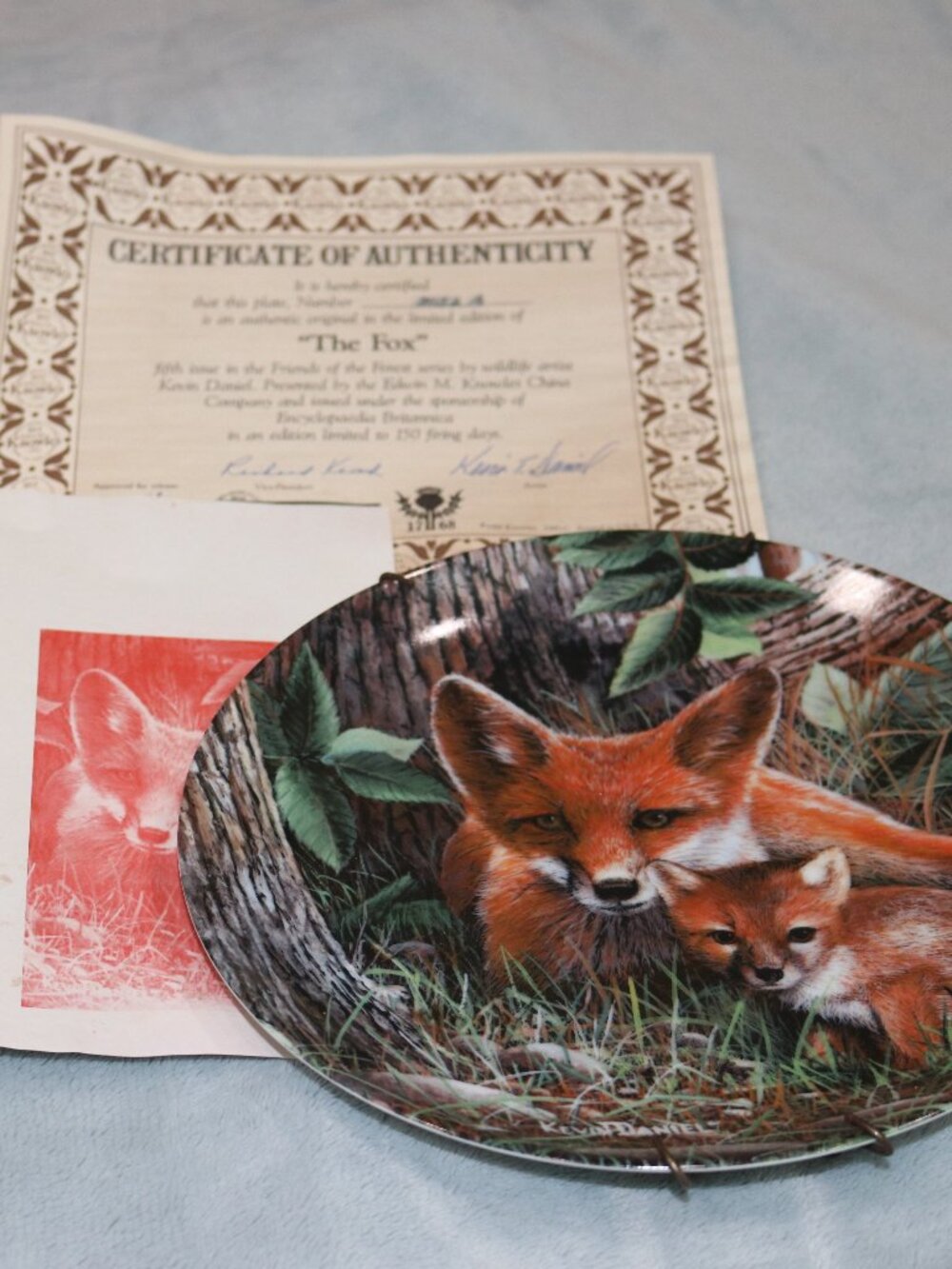 The Bradford Exchange vintage 1988 "The Fox" collector's plate